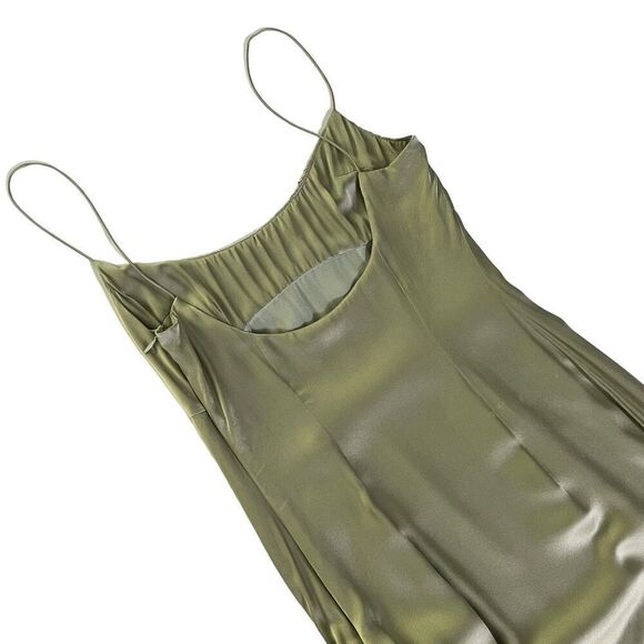 Alessandra Rich Ruffle Gown in Olive Green - Picture 7 of 13